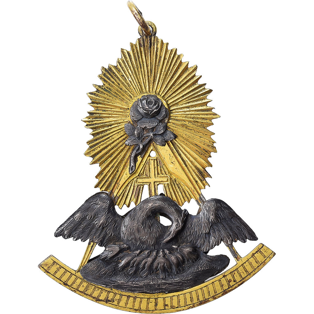 France, Bijou Rose Croix, Masonic, Medal, Chevalier, Excellent Quality, Gilt