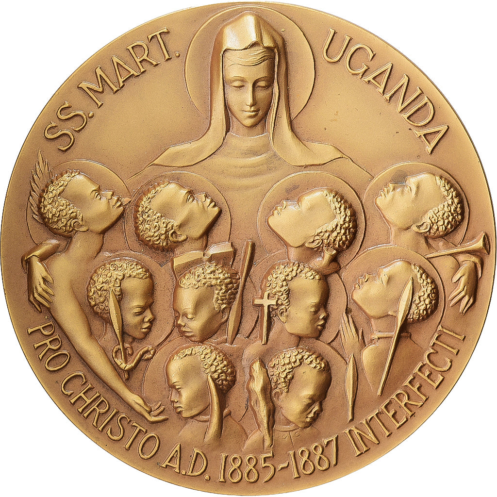Uganda, medal, Canonisation des 22 Martyrs, 1964, Brązowy, MS(65-70)