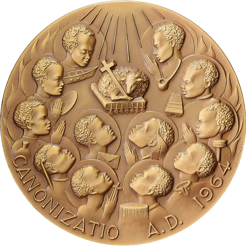 Uganda, medal, Canonisation des 22 Martyrs, 1964, Brązowy, MS(65-70)