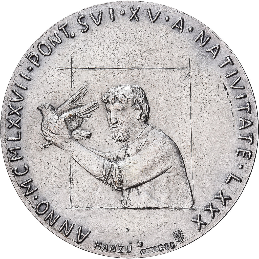 CITTÀ DEL VATICANO, medaglia, Paul VI, 1977, Argento, Manzu, SPL