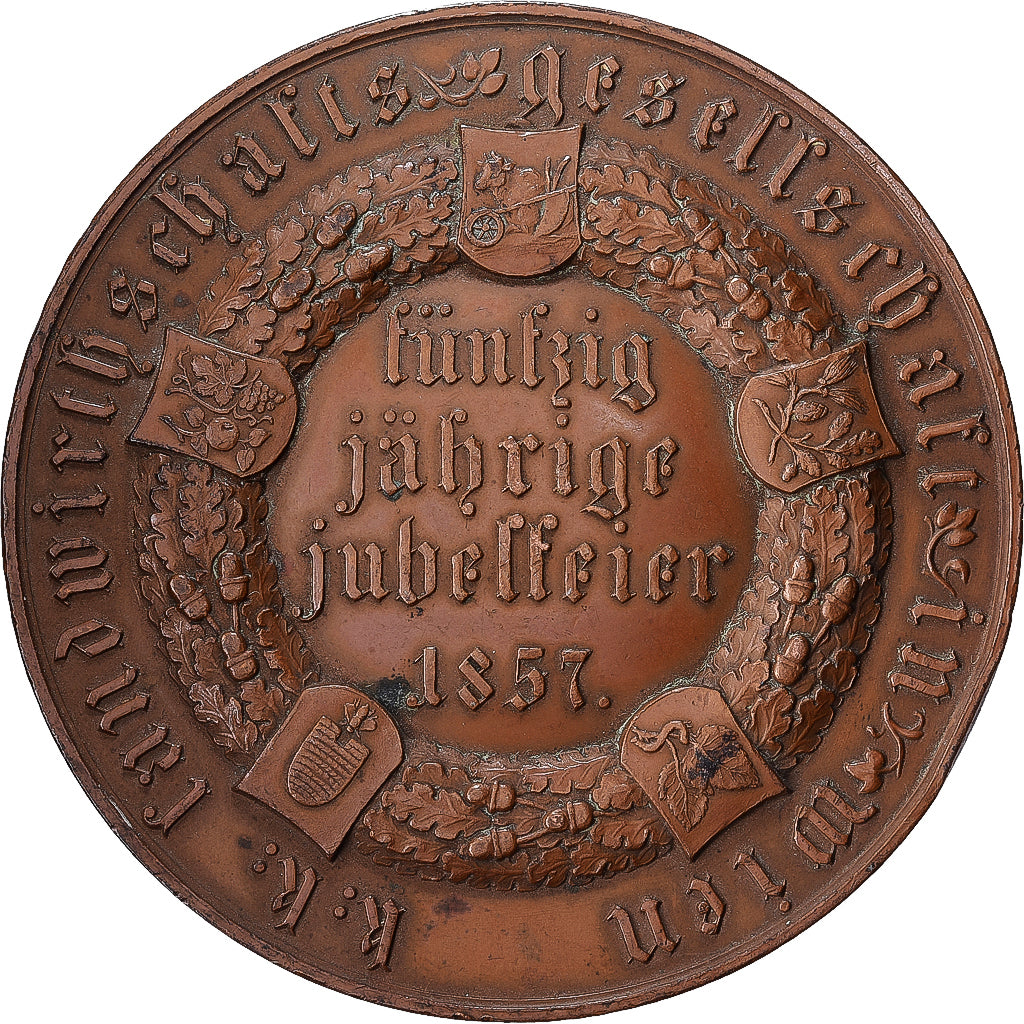 Austria, medal, Cinquantenaire de la Société d'Agriculture Impériale, Vienne