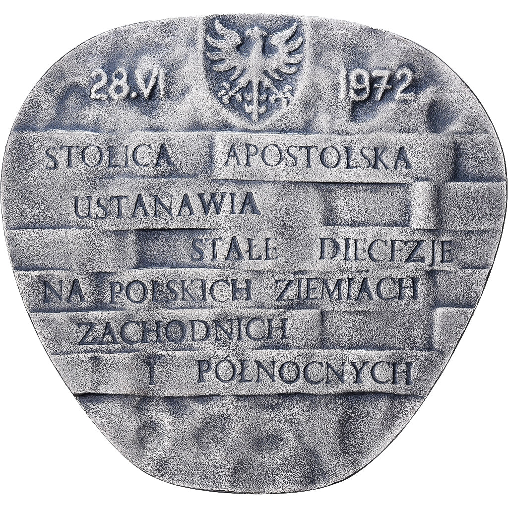Polen, Medaille, Création des Evêchés Polonais, 1972, Silvered bronze