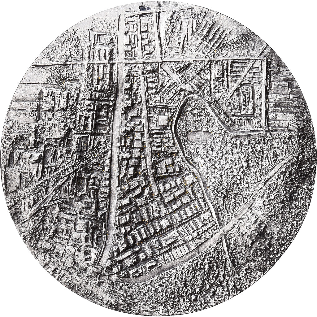 França, medalha, 200 Ans de Saint-Mandé, 1990, Bronze Prateado, Holme, MS(63)