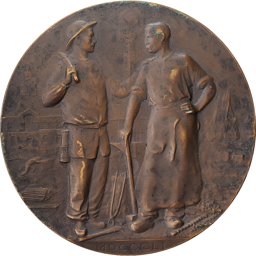 France, Medal, Compagnie des Mines de Béthune, 1926, Bronze, Mayeur, EF(40-45)