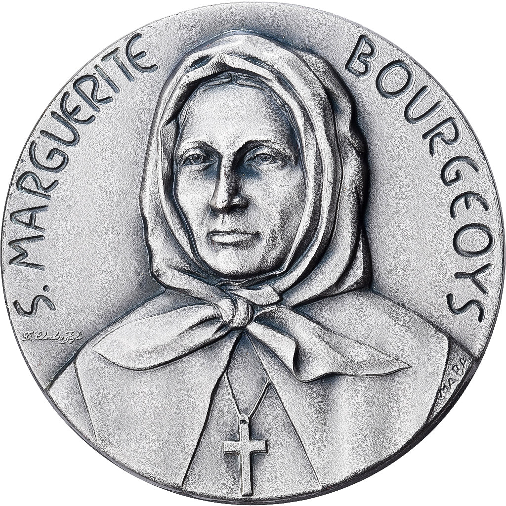 Italie, Médaille, sainte Marguerite Bourgeoys, 1982, Bronze argenté, SPL, Maba