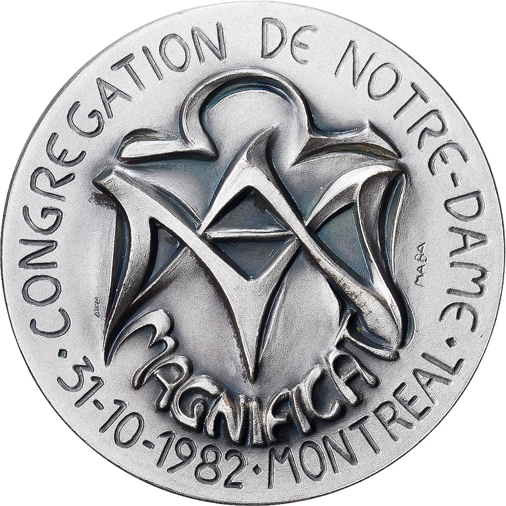 Italie, Médaille, sainte Marguerite Bourgeoys, 1982, Bronze argenté, SPL, Maba