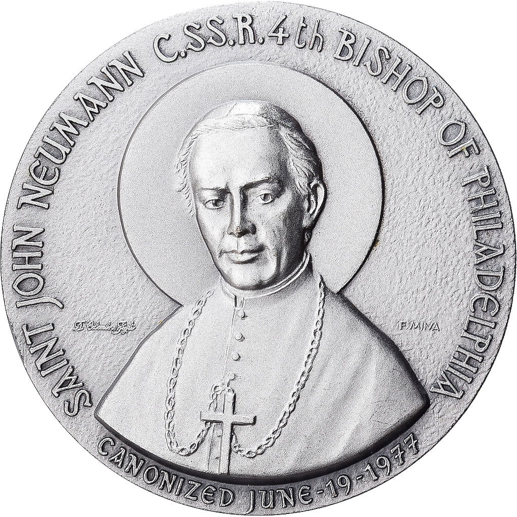 Italie, Médaille, Saint John Neumann, 1977, Bronze argenté, SPL, Mina