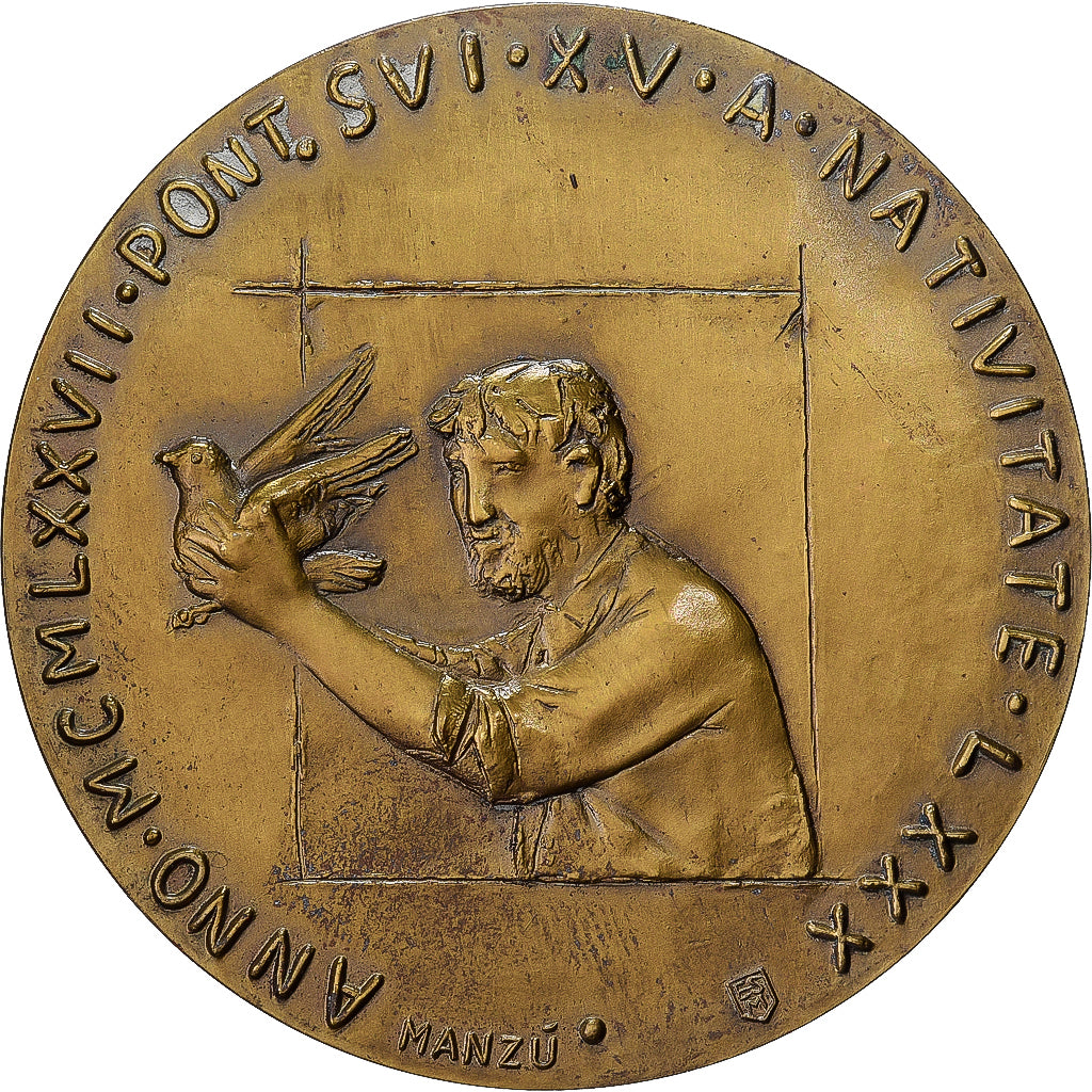 CITTÀ DEL VATICANO, medaglia, Paul VI, 1977, Bronzo, Manzu, SPL-