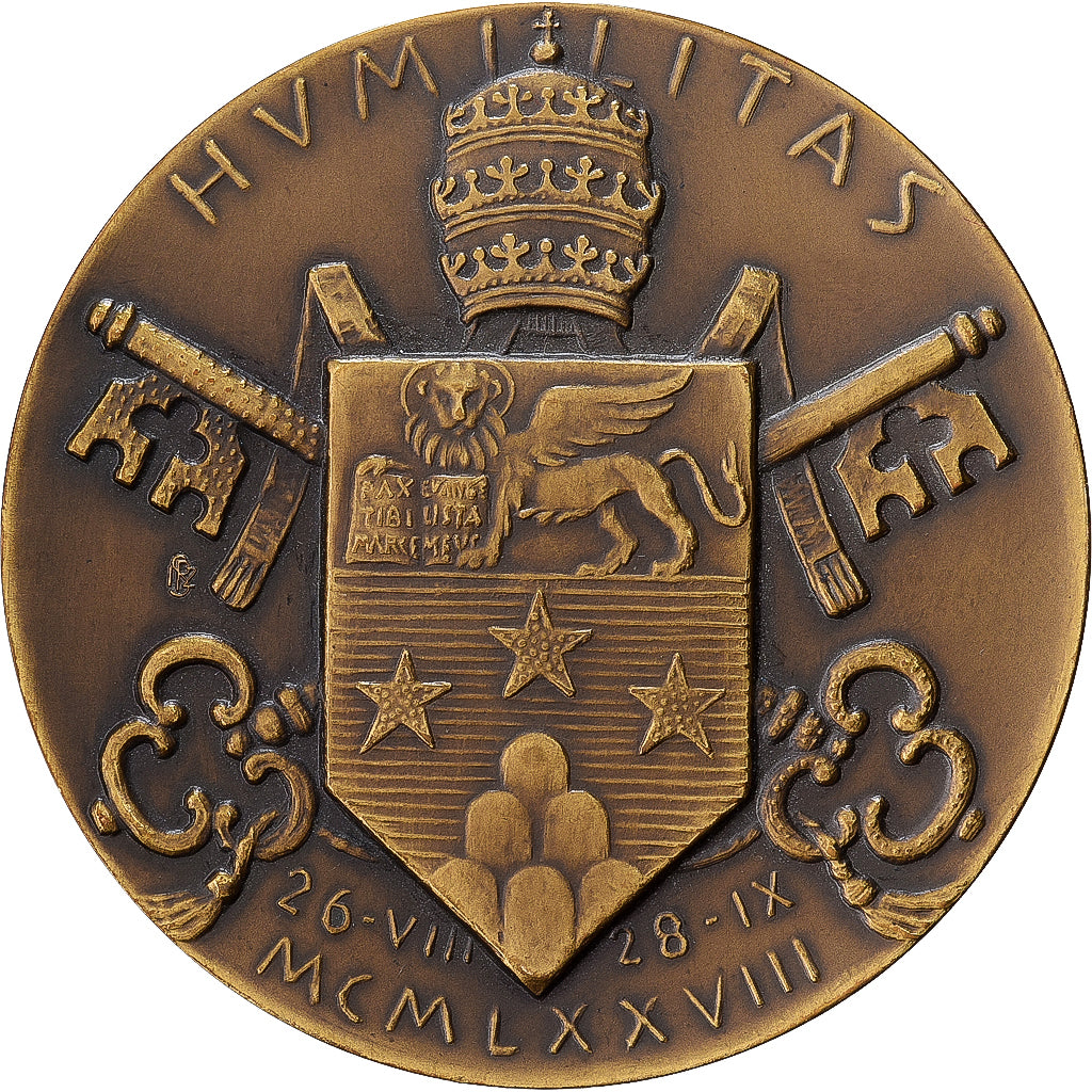 CITTÀ DEL VATICANO, medaglia, Jean-paul Ier, 1978, Bronzo, Giampaoli, SPL-