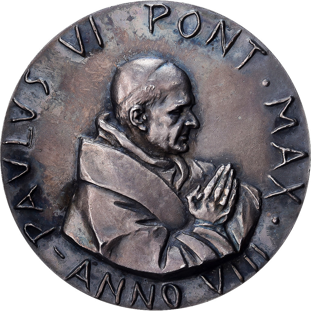 PAŃSTWO WATYKAŃSKIE, medal, Paul VI, Anno VIII, Srebro, Manfrini, MS(63)