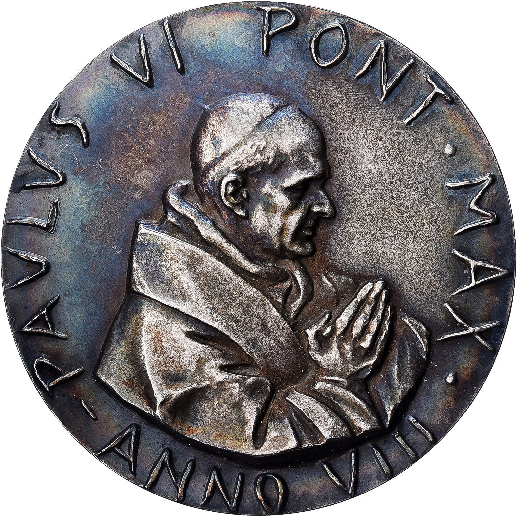 PAŃSTWO WATYKAŃSKIE, medal, Paul VI, Anno VIII, Srebro, Manfrini, MS(63)