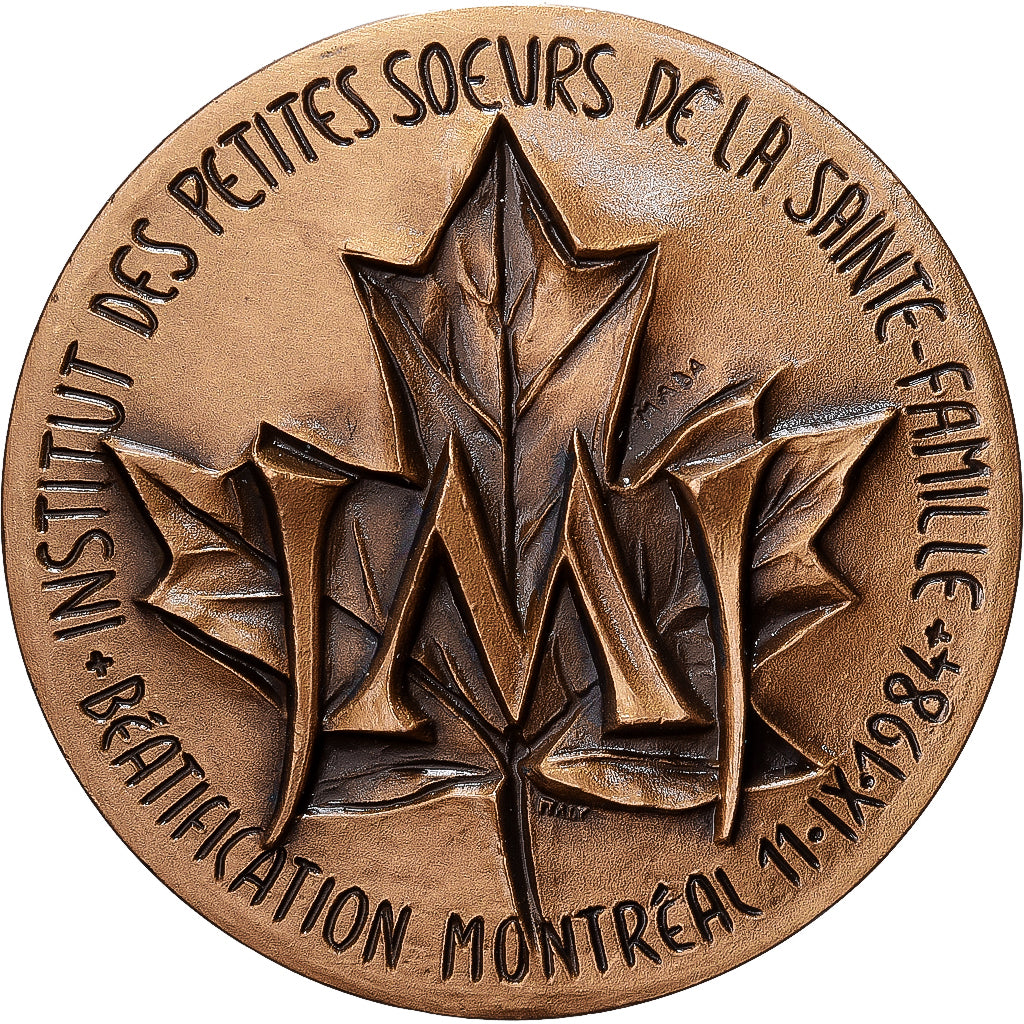 Quebec, medal, Mère Marie Léonie, Béatification, Montréal, 1984, Brązowy