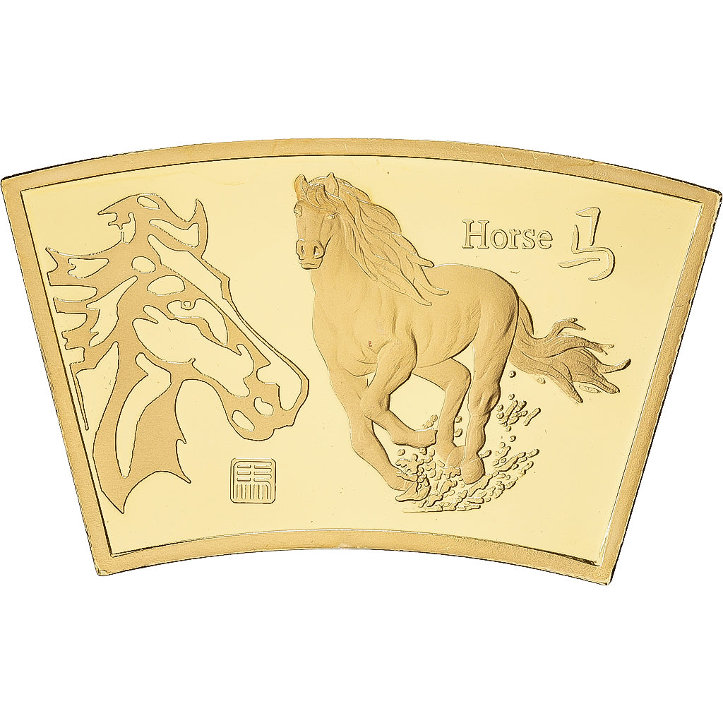 China, Medal, Année du Cheval, Copper Gilt, MS(65-70)