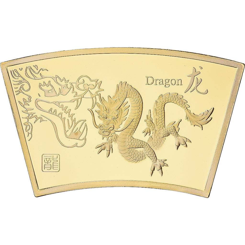 China, Medaille, Année du Dragon, Copper Gilt, FDC