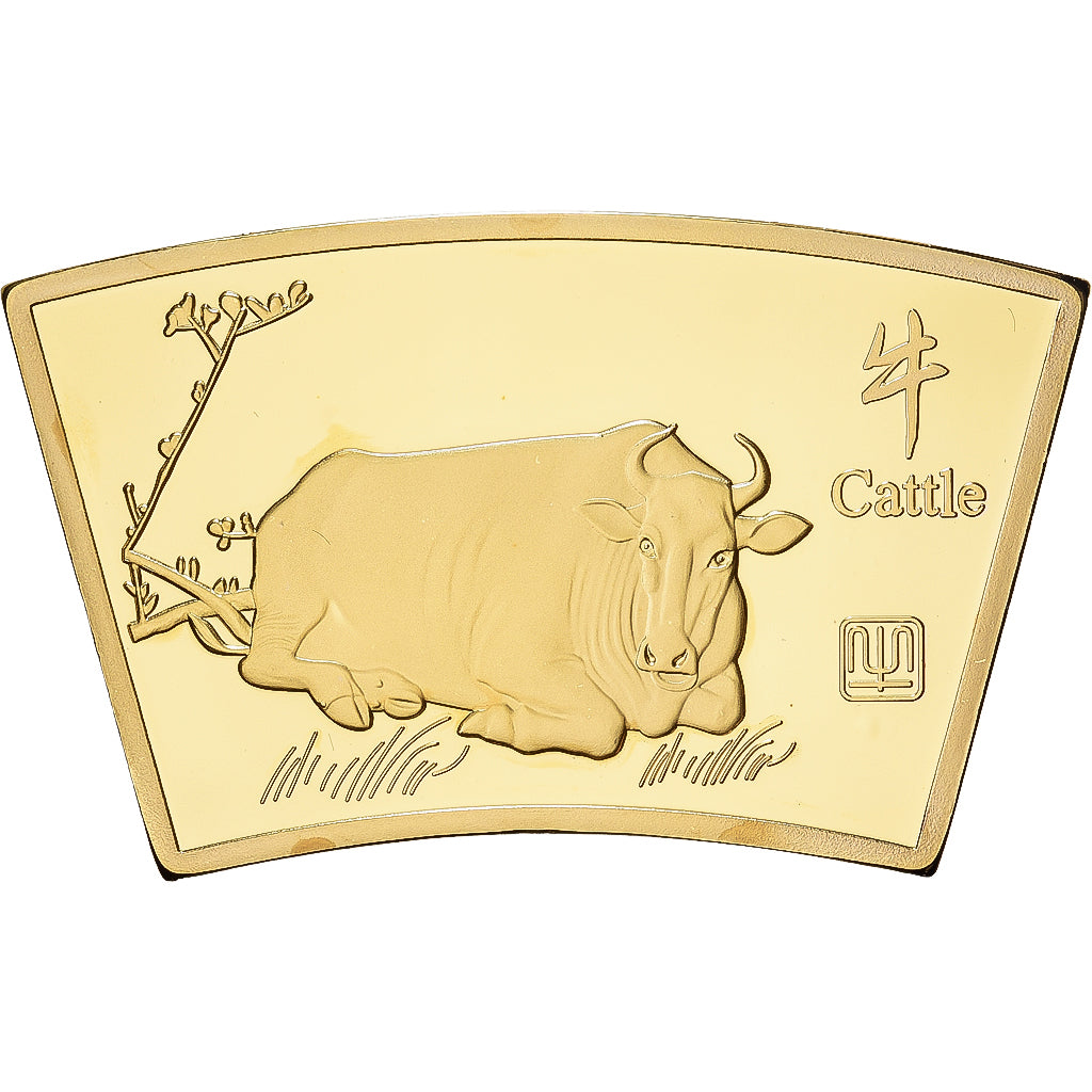 China, medal, Année du Buffle, Stop miedzi, MS(65-70)