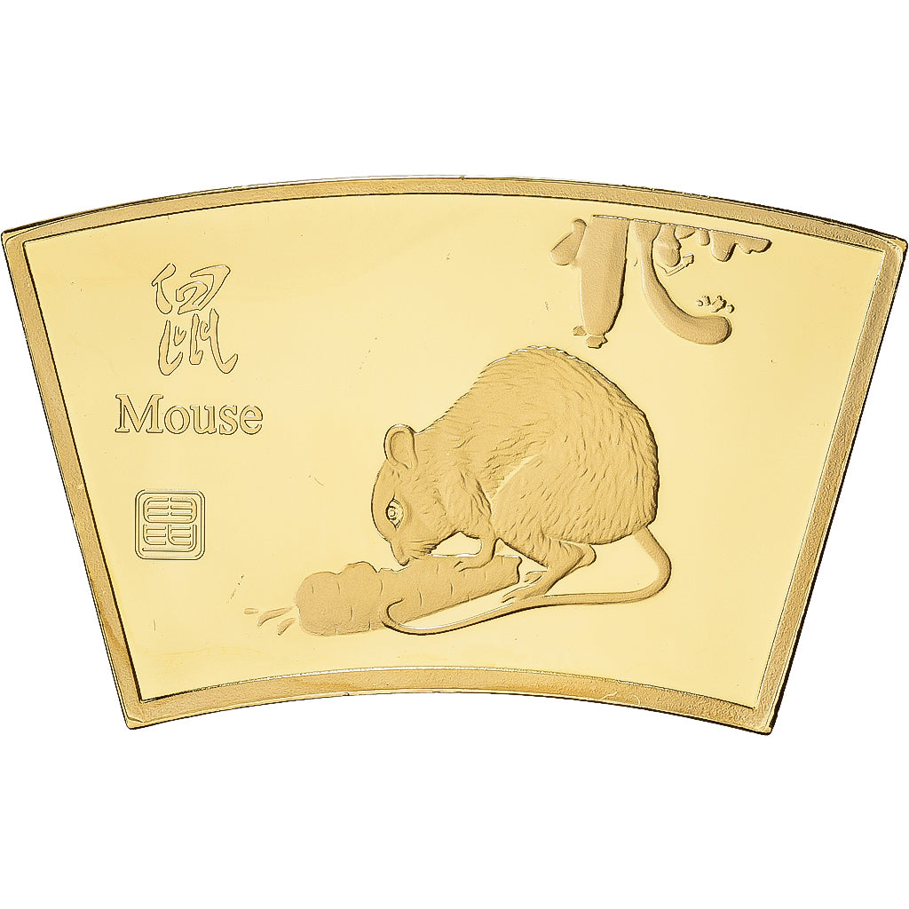 China, Medal, Année du Rat, Copper Gilt, MS(65-70)