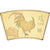 China, Medaille, Année du Coq, Copper Gilt, STGL