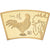 China, Medaille, Année du Coq, Copper Gilt, STGL