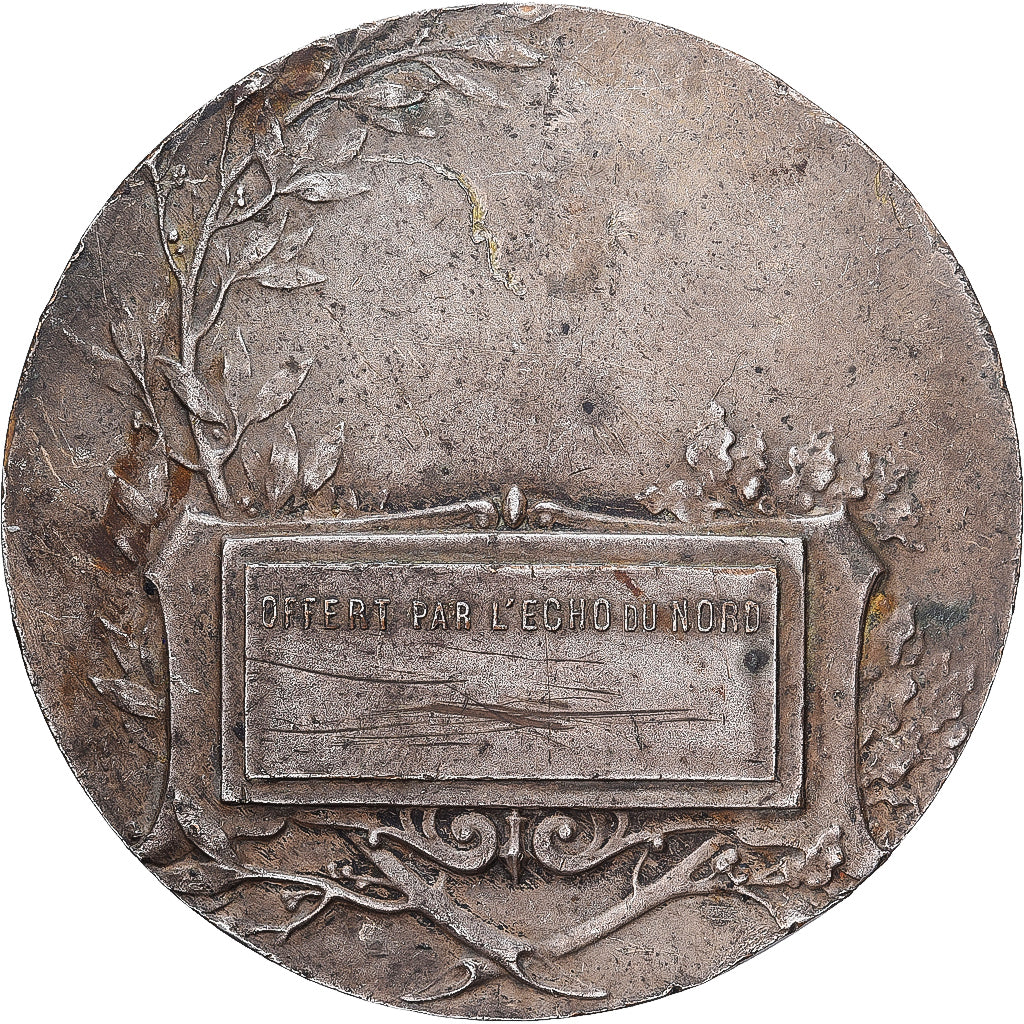 Francja, medal, L'Echo du Nord, Brąz posrebrzany, Monier, VF(30-35)