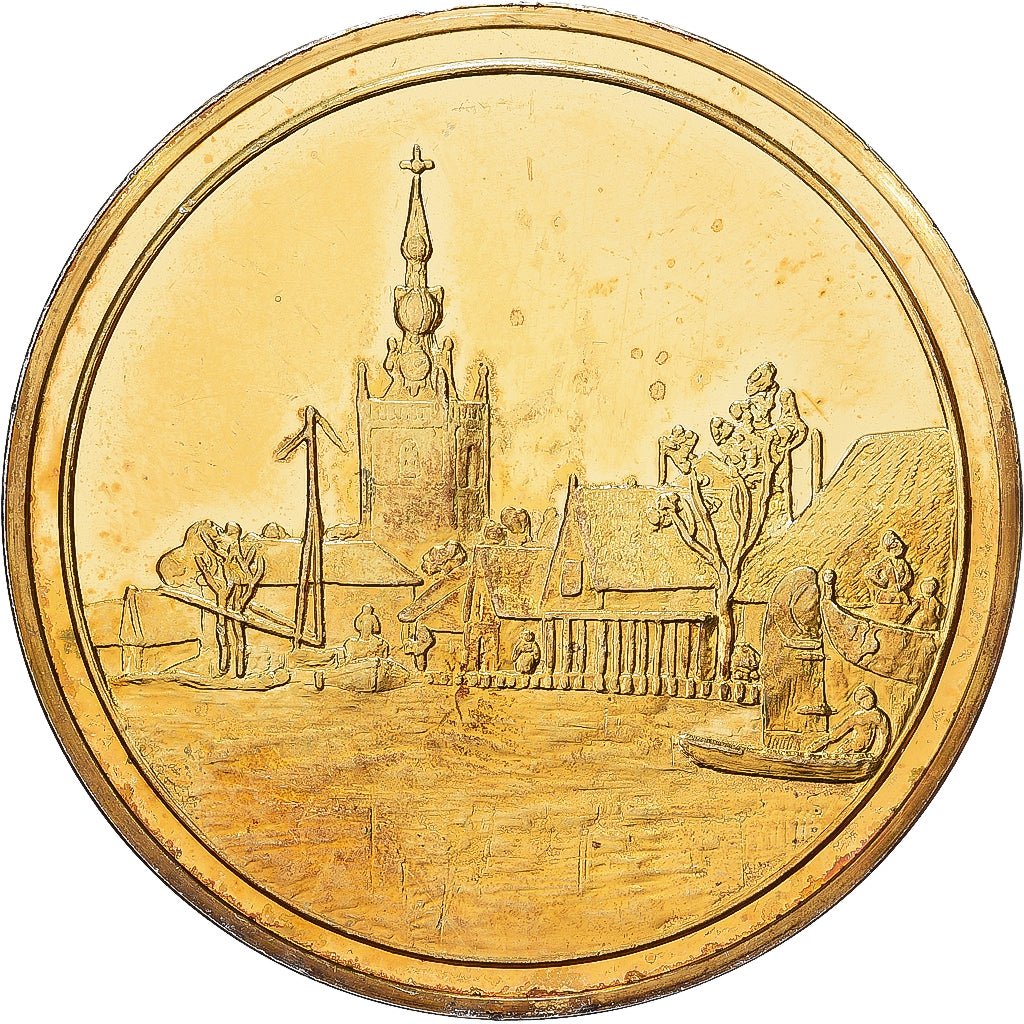 Frankreich, Medaille, Vermeil, vue d'Overschie près de Rotterdam, SS+