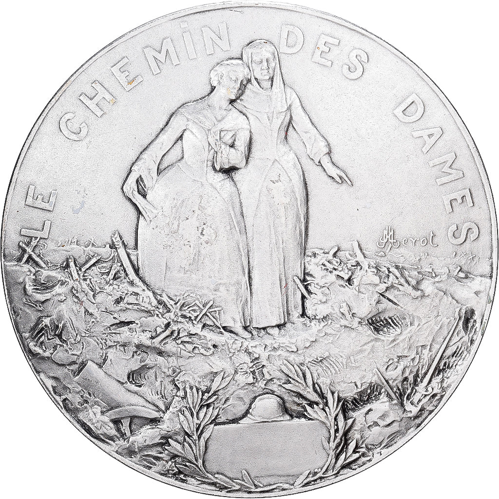 França, medalha, Bataille du Chemin des Dames, Bronze Prateado, Merot