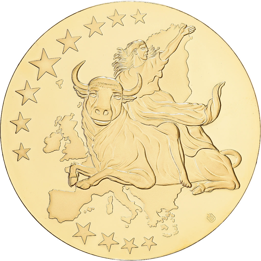 Frankrijk, Medaille, Monnaie Européenne, Billet de 500 Euros, Copper Gilt, UNC
