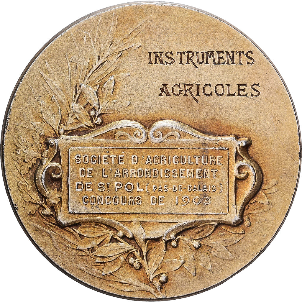 France, Medal, Société d'Agriculture de Saint Pol, 1903, Vermeil, Rasumny