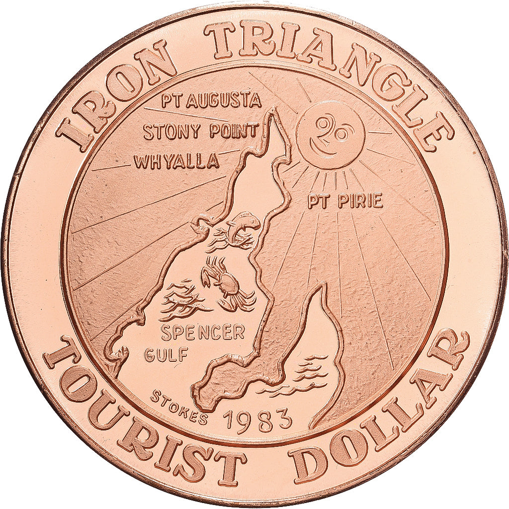 Austrália, Token, Tourist Dollar, Iron Triangle, 1983, Cobre, MS(63)