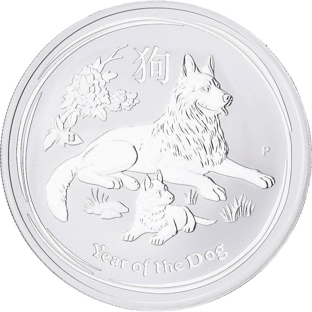 Austrália, Dollar, Year of the Dog, 2018, 1 Oz, Prata, MS(65-70)