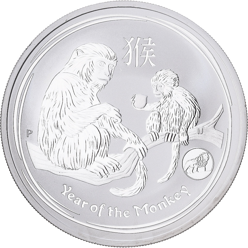Austrália, Dollar, Year of the Monkey, 2016, 1 Oz, Prata, MS(65-70)