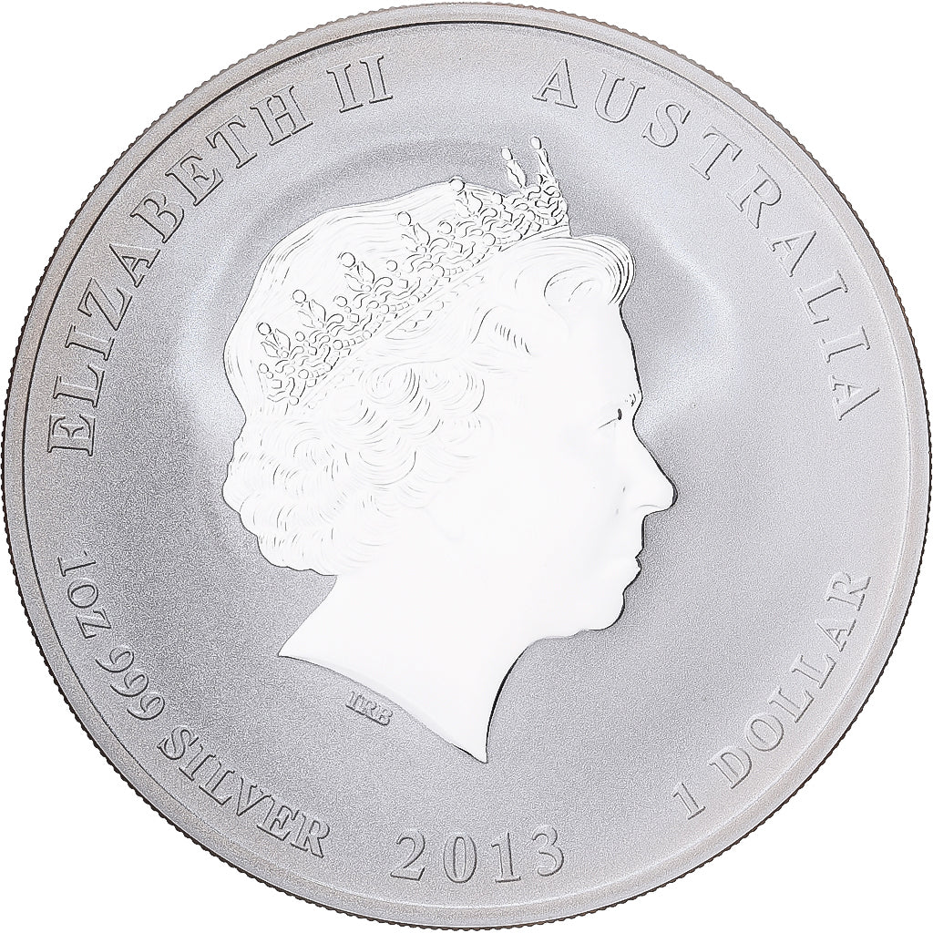 Austrália, Dollar, Year of the Snake, 2013, 1 Oz, Prata, MS(65-70)