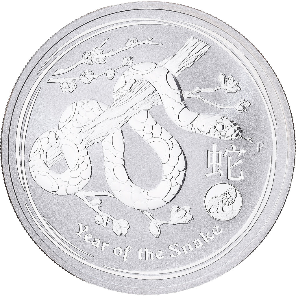 Austrália, Dollar, Year of the Snake, 2013, 1 Oz, Prata, MS(65-70)