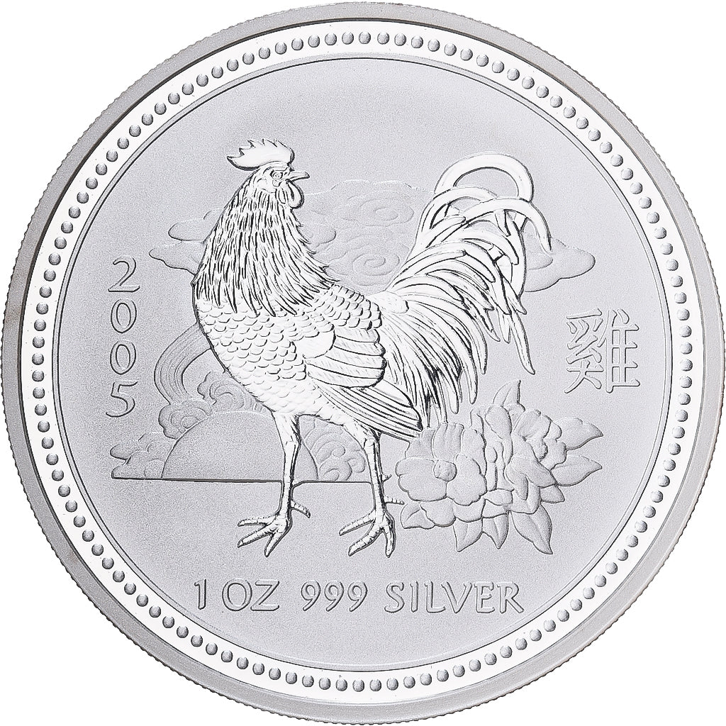 Australia, Dollar, Year of the Rooster, 2005, 1 Oz, Plata, FDC