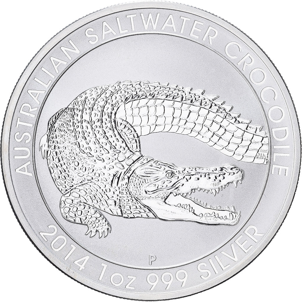 Australia, Dollar, Australian Crocodile, 2014, 1 Oz, Srebro, MS(65-70)