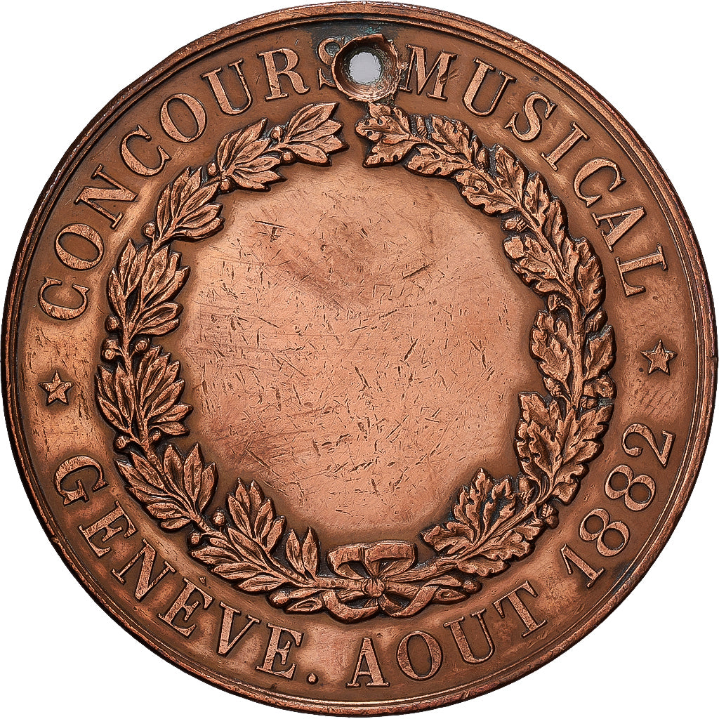 Zwitserland, Medaille, Concours Musical, Genève, 1882, Koper, ZF+