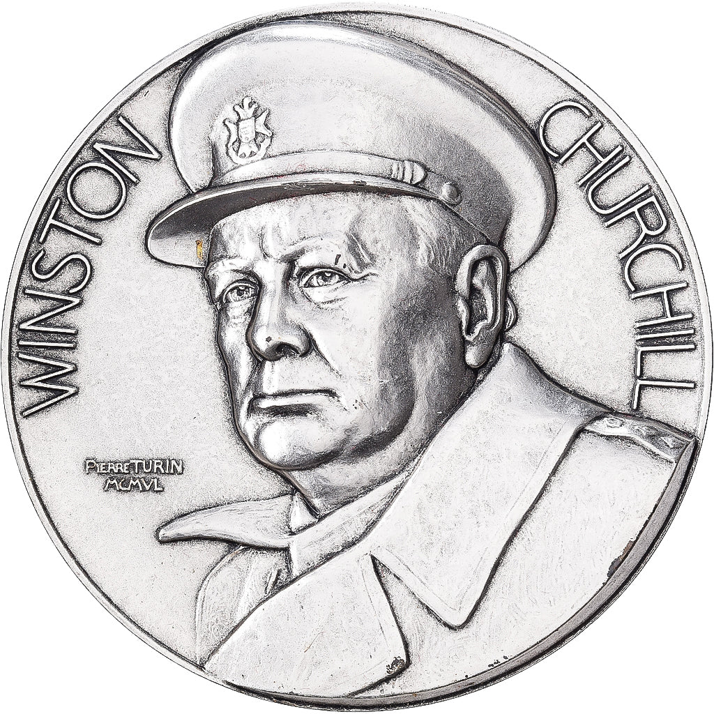 Francia, medalla, Winston Churchill, Bronce plateado, Turin, EBC