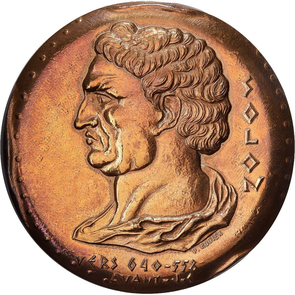 France, Médaille, Notariat Français, Caisse des Dépôts, Solon, 1973, Bronze
