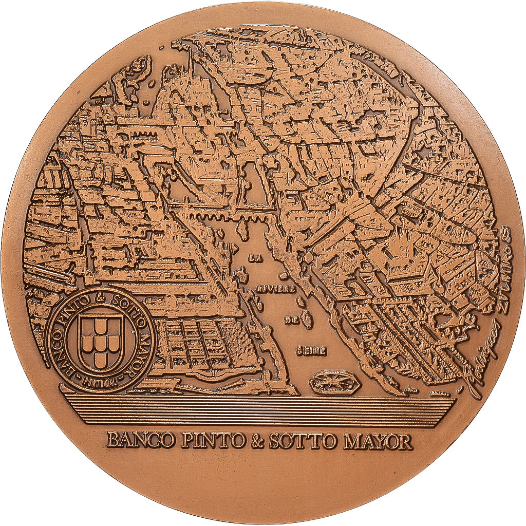 Francia, medaglia, Banco Pinto & Sotto Mayor, Paris, 1983, Bronzo, Zulmiro, SPL