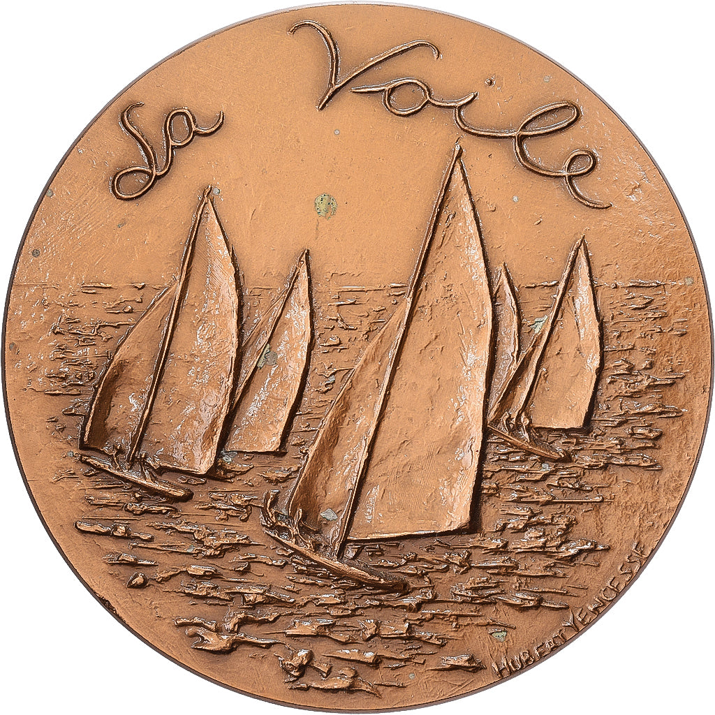 Francia, medaglia, La voile, 1983, Bronzo, Hubert Yencesse, SPL-