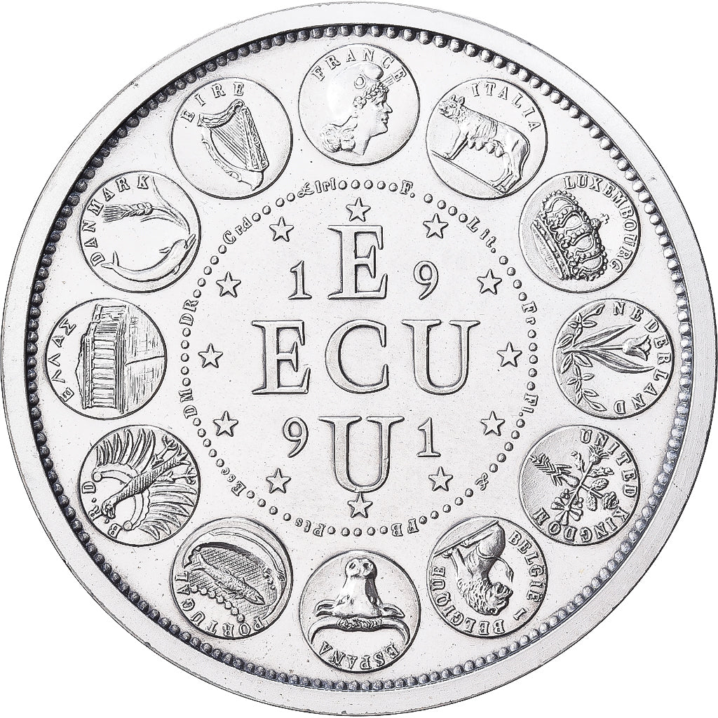 Francia, medaglia, Ecu Europa, Marianne, 1991, Bronze Florentin, Rodier