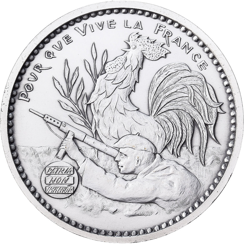 França, medalha, Résistance française, Jean Moulin, Bronze Prateado, Mauviel