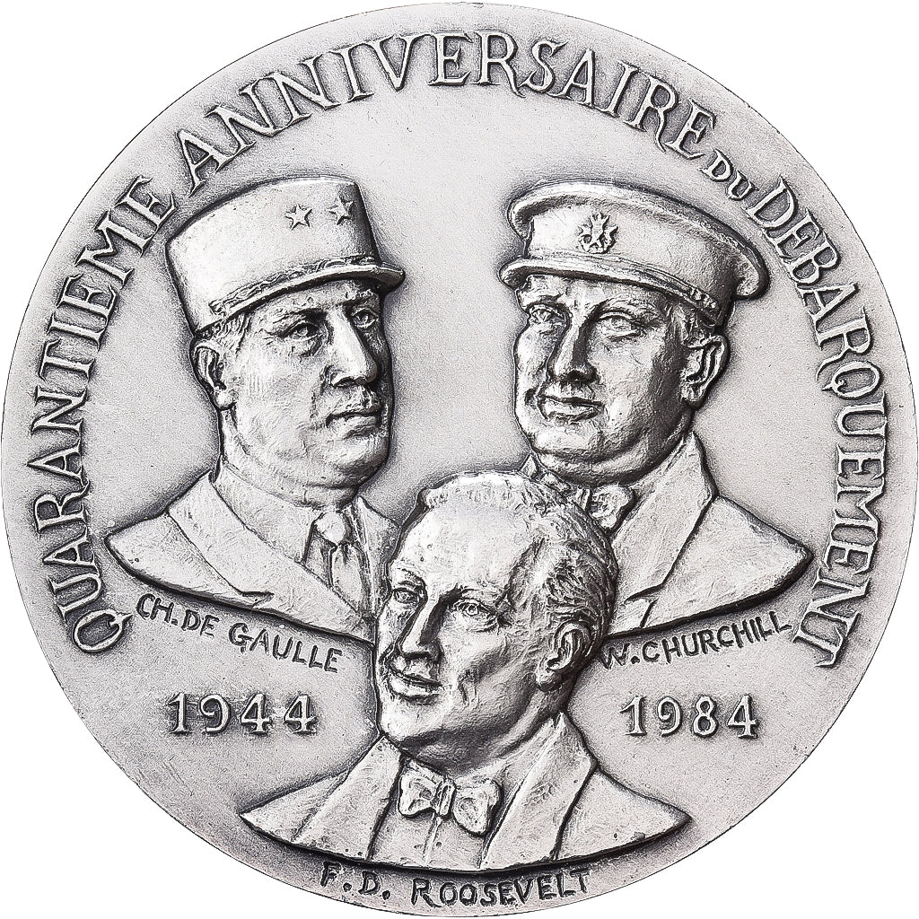 Frankrijk, Medaille, 40ème Anniversaire du Débarquement, 1984, Silvered
