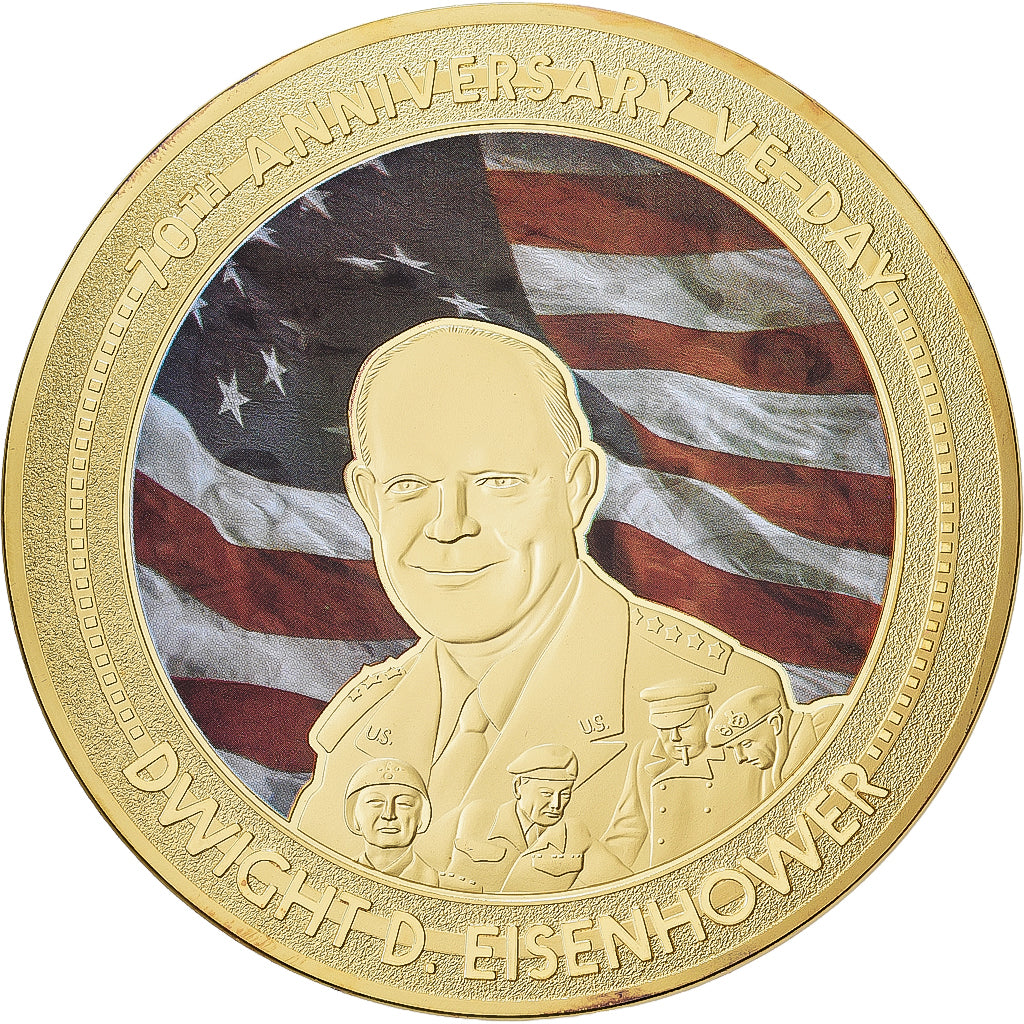 França, medalha, Seconde Guerre Mondiale, Eisenhower, 2015, Cobre Dourado