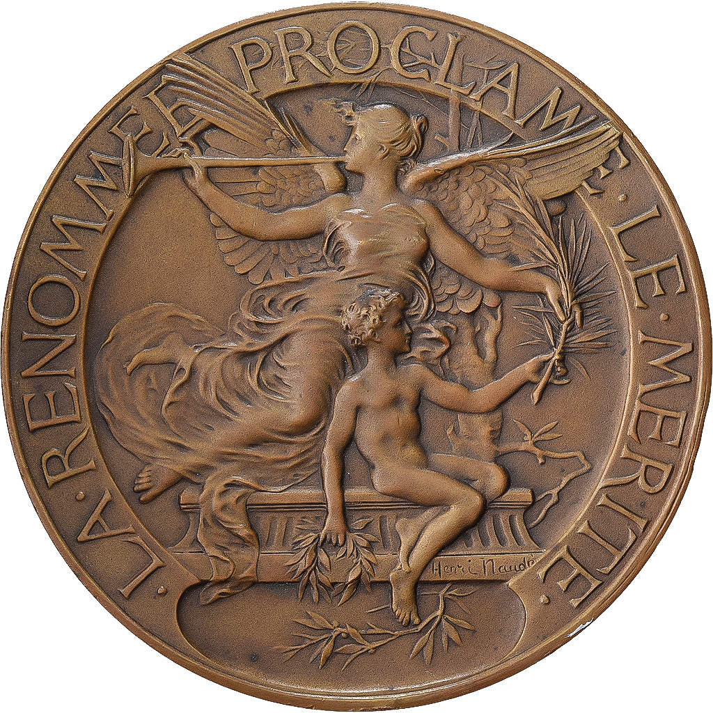 Francia, medaglia, La Renommée proclame le Mérite, 1937, Bronzo, Naudé, Le