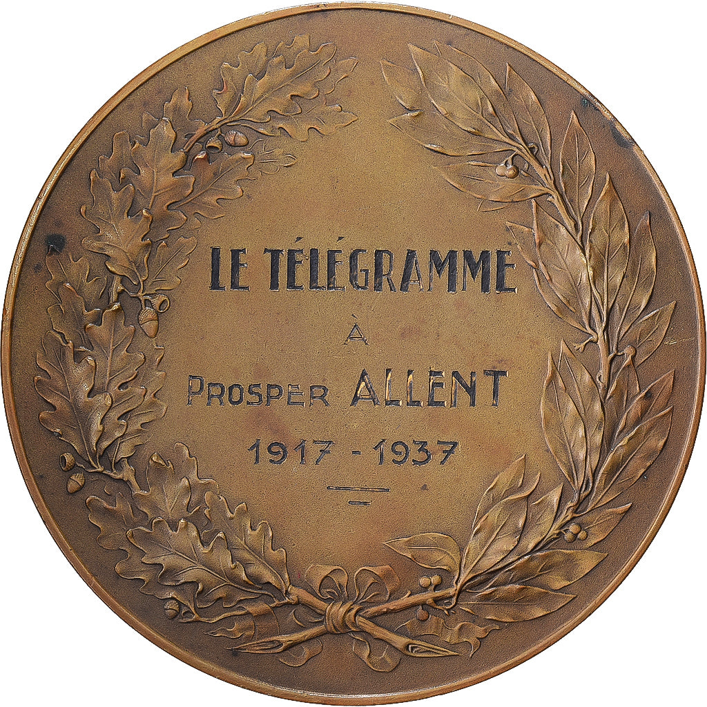 Francia, medaglia, La Renommée proclame le Mérite, 1937, Bronzo, Naudé, Le
