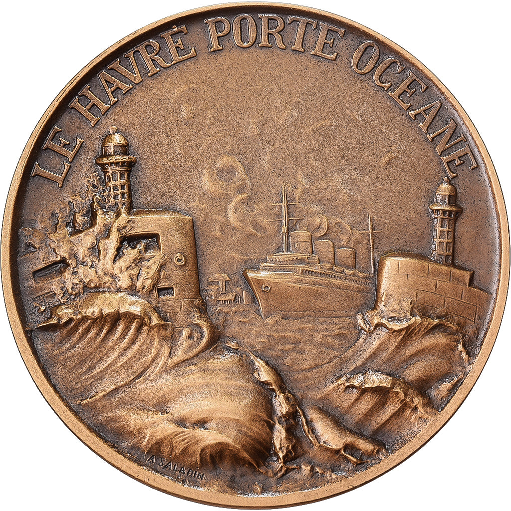 Frankrijk, Medaille, Le Havre, Porte Océane, 1982, Bronzen, Saladin, UNC-