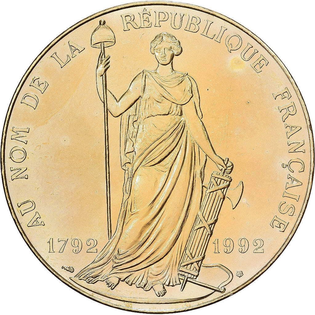 Francia, medalla, Economie, Finances, Budget, 1992, Bronce dorado, SC+