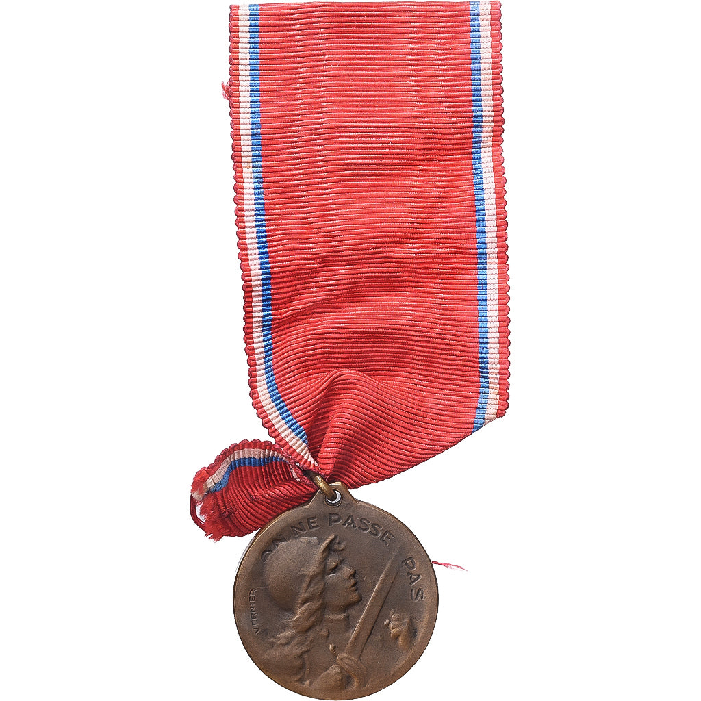 França, Verdun , On ne passe pas, WAR, medalha, 1916, Qualidade Excelente
