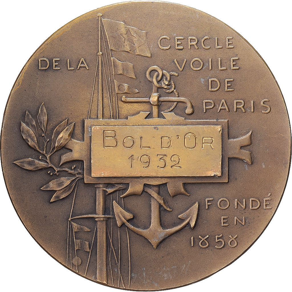França, medalha, Cercle de la Voile de Paris, 1932, Bronze, Bol d'Or, AU(50-53)