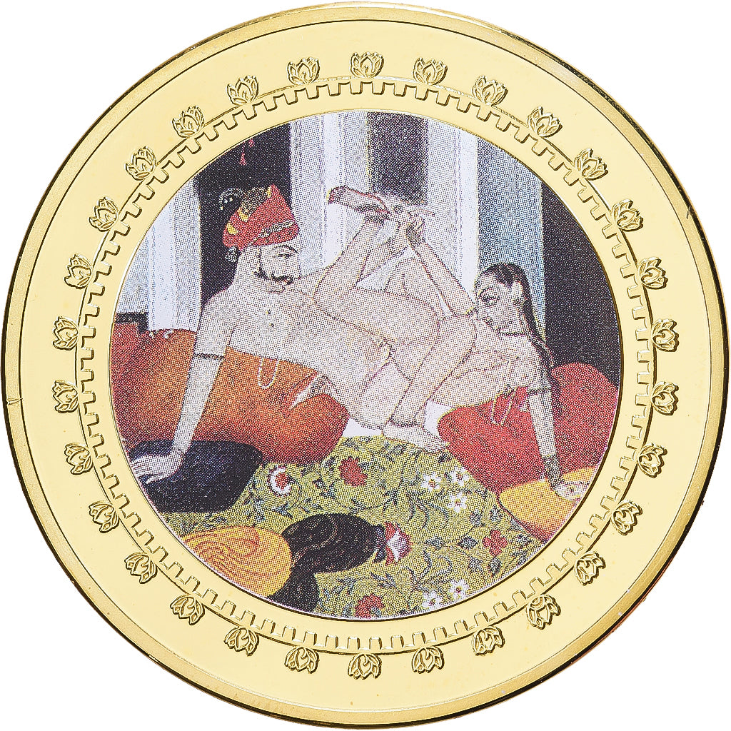 India, Medal, 100 Rupia, Kamasutra, Copper-Nickel Gilt, MS(65-70)